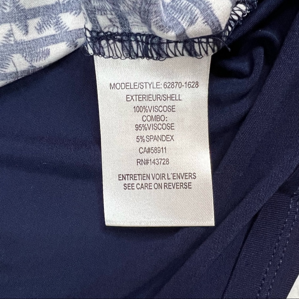 Tribal Jeans Sz Medium Nautical Woven Front Printed Challis Short Sleeve… - Picture 6 of 8